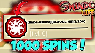 (CODE) Using 1,000 SPINS TO GET *Raion-Akuma* New Bloodline In Shindo Life