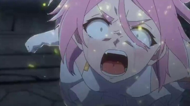 Treasures are destroyed. pink hair girl crying