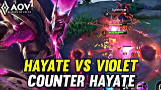 AOV : HAYATE GAMEPLAY | VS VIOLET COUNTER HAYATE - ARENA OF VALOR LIÊNQUÂNMOBILE ROV