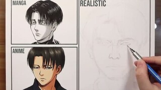 用漫画,动漫,写实,3种形态绘制利威尔兵长