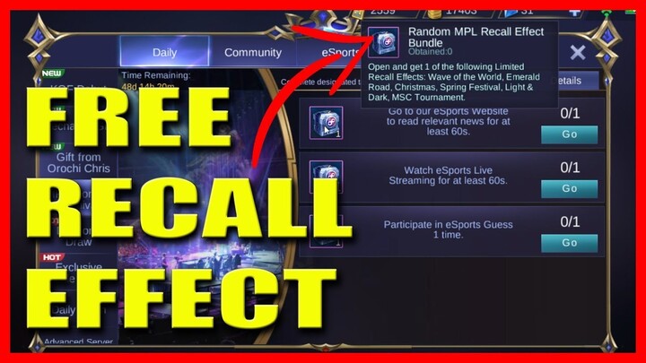 NEW MPL MONTHLY CARNIVAL EVENT - CHANCE TO GET RECAL EFFECT 🟢 MLBB