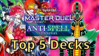 TOP 5 DECKS | Anti-Spell Festival in Yu-Gi-Oh! Master Duel!