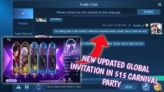 How to get more assist new global invitation code 515 carnival party 2021 in Mobile Legends
