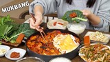 요리 먹방 :)닭갈비에 치즈 볶음밥이 빠질 순없지~, 파채무침, 마카로니 샐러드. korean food mukbang.
