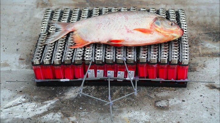 NTN - Thử Nướng Cá Với 300 Bật Lửa ( Grilling Fish With 300 Lighters)