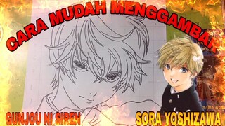 cara mudah menggambar anime / manga. sora