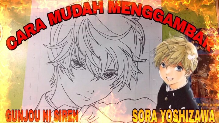 cara mudah menggambar anime / manga. sora