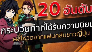 20 อันดับ กระบวนท่าที่ได้รับความนิยม Kimetsu no Yaiba ดาบพิฆาตอสูร