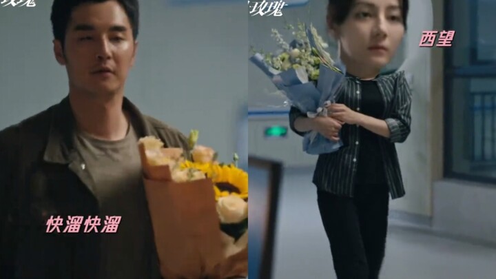 Dilraba Dilmurat as Deng Yan and Jin Shijia as Chang Rui visit the patients—such a strong “sneaky vi