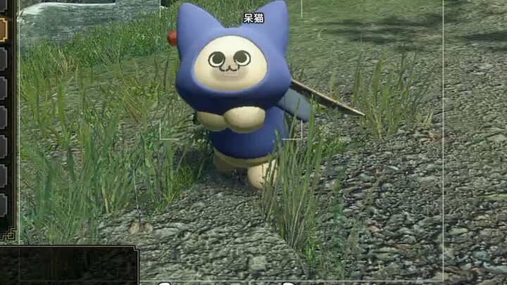 The first thing to do after downloading Monster Hunter Rise: suck the stupid cat