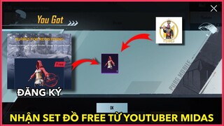 HƯỚNG DẪN ĐĂNG KÝ NHẬN SET ĐỒ FREE TỪ TRANG WEB CỦA YOUTUBER MIDAS || PUBG MOBILE