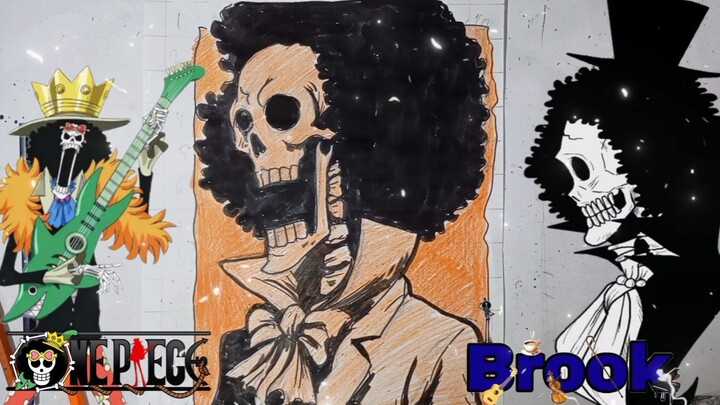 menggambar brook dari anime one piece