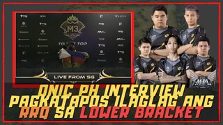 ONIC PH INTERVIEW PAGKATAPOS ILAGLAG ANG RRQ SA LOWER BRACKET