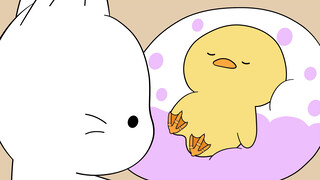 The kitten gives the duck a foot care｜ASMR animation