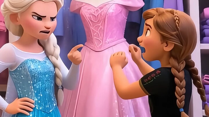 Moana grabs Elsa's skirt