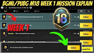 Season c3s9 M18 week 1 mission explain)Pubg Mobile rp mission | Bgmi week 1 mission explain