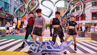 巴西小哥哥们在弘大街头翻跳aespa的最新曲《Girls》！【B2舞团】