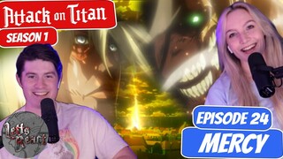 EREN ABANDONS HIS HUMANITY! | First Attack on Titan Reaction with my Girlfriend | Chapter 24 "Mercy"