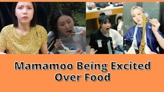 Mamamoo being excited over food