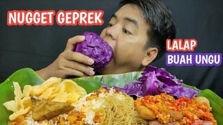 PERTAMA KALI NYOBA!! NUGGET GEPREK LALAP BUAH UNGU