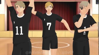 [Haikyuu!!MMD] Animals (Atsumu Miya, Osamu Miya, Kita Shinsuke)