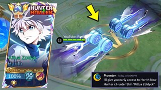 HARITH NEW HUNTER X HUNTER SKIN "KILLUA ZOLDYK" IS FINALLY HERE!!🤯🔥 (early access) - MLBB