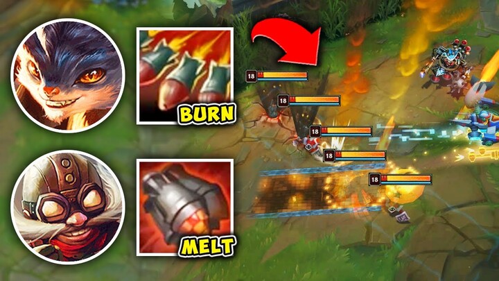 WE PLAYED THE DOUBLE NAPALM BOMB COMP AND BURNED EVERYONE - League of Legends