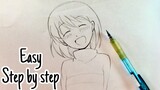 How to draw anime girl | easy drawing step by step