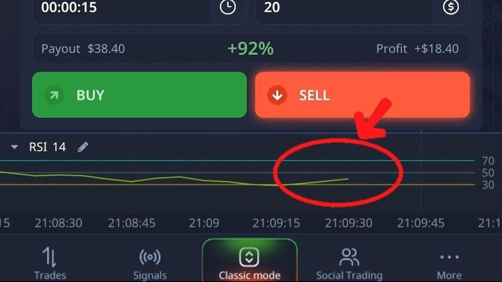 Pocket Option Mobile - with RSI + Bollinger Bands