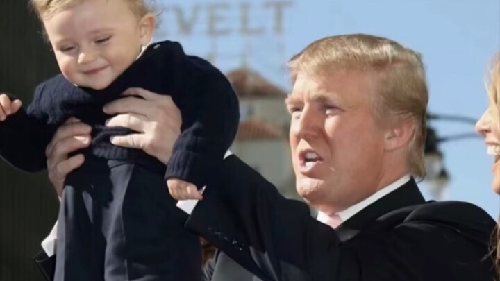Little Barron was already attending events with his father when he was this tiny—like a little figur