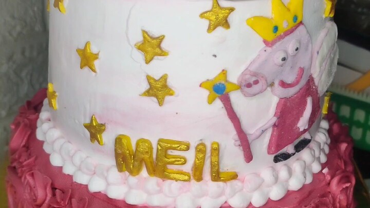 Peppa pig theme cake