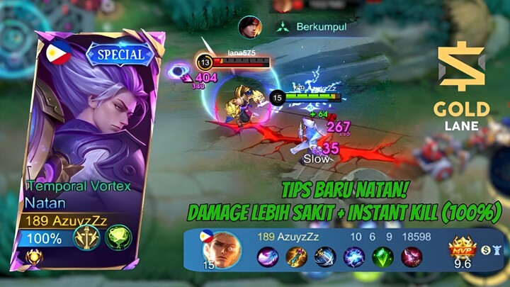 TUTORIAL NATAN GOLD LANE! TIPS BARU INSTANT KILL 100%! Build Tersakit Auto Win Solo Rank!