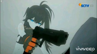 Syuting dari Tokyo MX - Black Rock Shooter Dawn Fall Eps 02 Tembakan Musuh yang sedang jalan