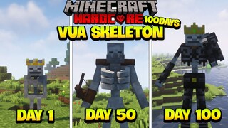 TÓM TẮT 100 NGÀY HÀNH TRÌNH TRỞ THÀNH VỊ VUA SKELETON TRONG MINECRAFT SIÊU KHÓ