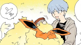 Fire Eevee yang rambut musim dinginnya tumbuh sangat cepat