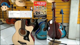 Premiere Acoustic Guitar with Pick Guard Oak White