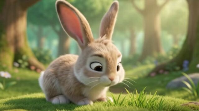 🐰 Cute Little Rabbit Eating Grass 🌿 | Adorable Bunny | Kids Shorts
