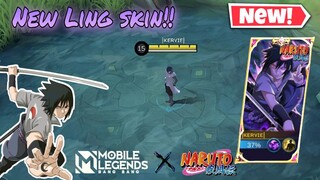 New Ling Skin!! MLBBXNARUTO! | Ling as Sasuke!!