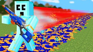 Minecraft แต่ทุกสิ่งที่ฉันสัมผัสเปลี่ยนเป็น NERF