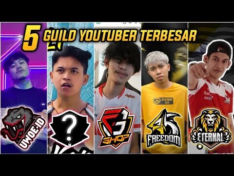 Patut Disegani‼️ INILAH 5 GUILD YOUTUBER FF TERBESAR DI INDONESIA - Frontal gaming , Letda HYPER dll