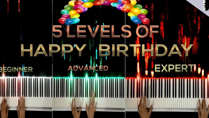 Bagaimana pangeran piano kecil merayakan ulang tahunnya? Sajikan versi multi-kesulitan dari lagu ula