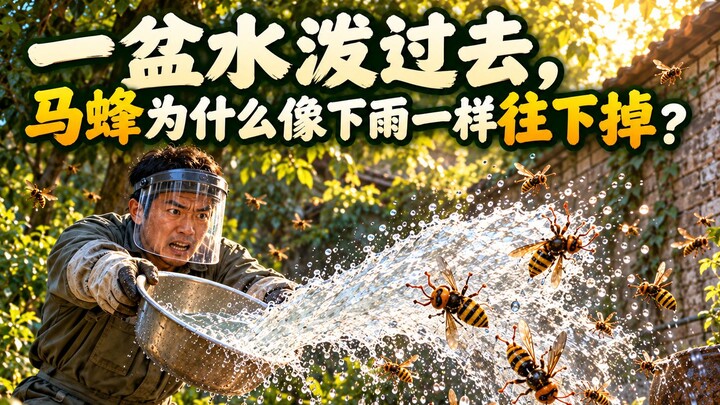 Why do hornets fall down like rain when you splash a basin of water on them?