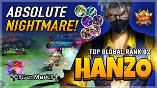 Absolute Nightmare! Hanzo Best Build 2020 Gameplay | Diamond Giveaway Mobile Legends