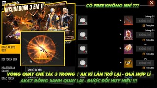 Free Fire| Vòng quay chế tác 3 trong 1 AK Kì lân quá hợp lí - Ak rồng xanh quay trở lại đổi huy hiệu