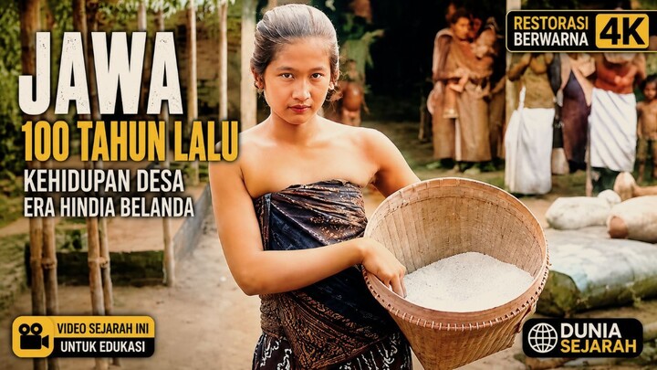 KEHIDUPAN DESA DI JAWA TAHUN 1920 ERA HINDIA BELANDA | RESTORASI BEWARNA 4K #tempodulu #jamandulu