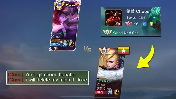 REAL CHOOU VS MYANMAR CHOOU - TOP 3 GLOBAL VS TOP 6 GLOBAL (WHO WIN!?) - Mobile Legends