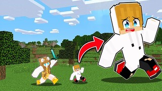 Tiny & Giant Speedrunner VS Hunter in Minecraft (Tagalog)