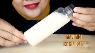 ASMR RAW RICE EATING || RAW RICE IN THE BOTTLE 🍾🍾🍾|| MAKAN BERAS MENTAH || ASMR INDONESIA