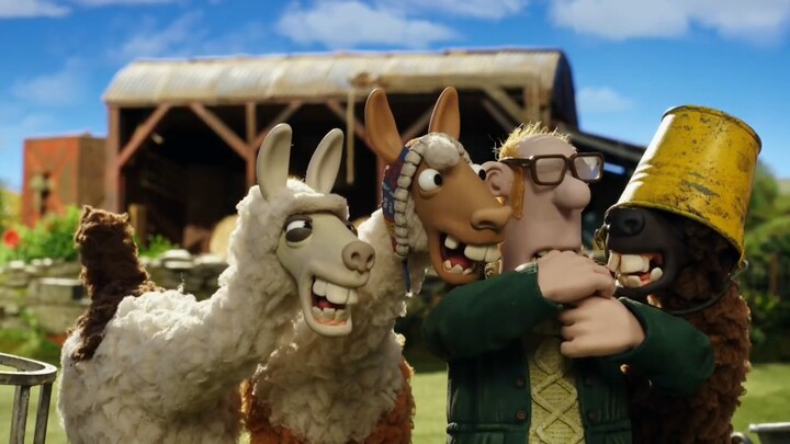 The llamas join Shaun the sheep