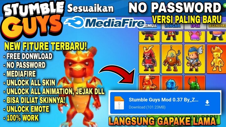 STUMBLE GUYS NEW MOD MENU APK TERBARU V0.37 2022| UNLOCK ALL SKIN, ALL ANIMATION ! BURUAN DOWNLOAD!